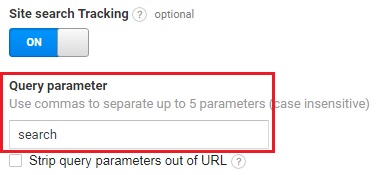 הוספת פרמטר חיפוש באנליטיקס